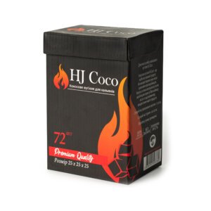 Уголь кокосовый HJ Coco 1 кг 72 кубика (25мм*25мм)